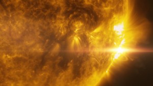 Image polarisée montrant l'activité magnétique du soleil © ESO